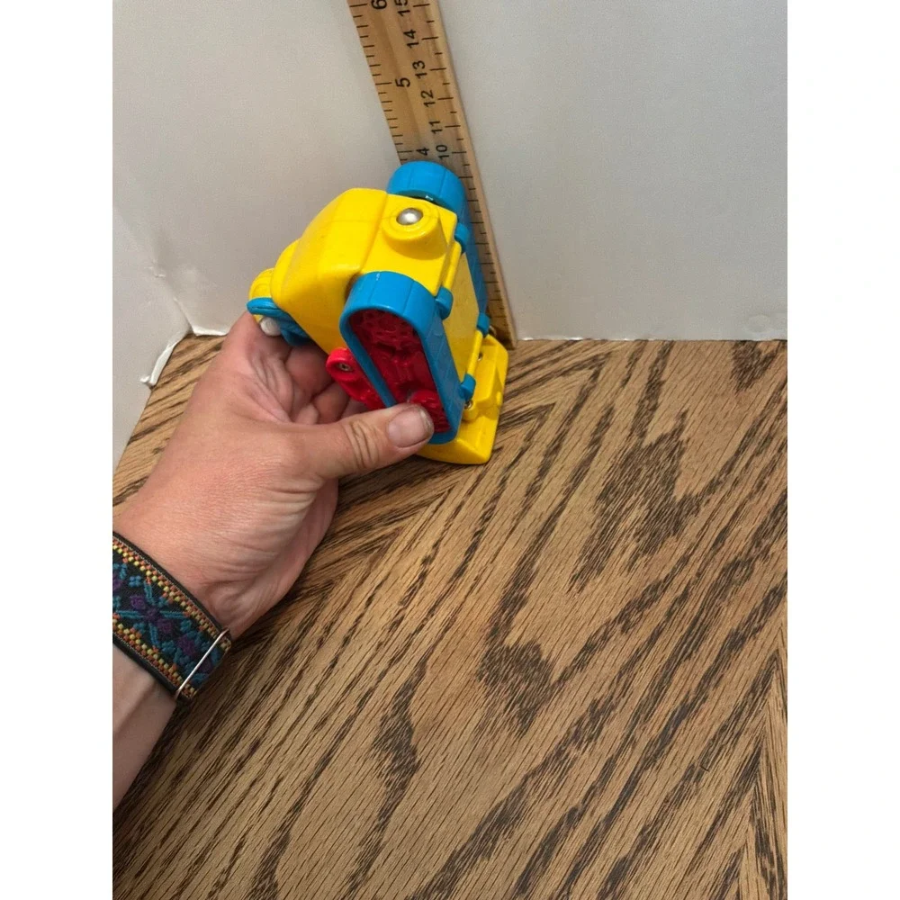 Vintage Unisex Sesame Street Cookie Monster Bulldozer Toy OS‎ Yellow Blue
